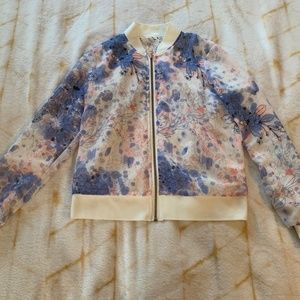 Candie’s Reversible Floral and Lace Bomber Jacket